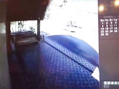 Car Crashes into the House Porch