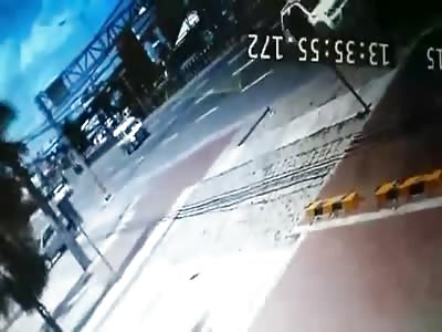 Car Crushed into a Pole by Another Car Killing 3