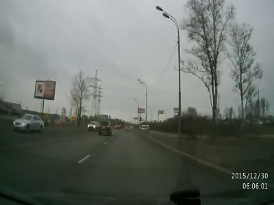 Police Car Caused Spectacular Head-On Collision