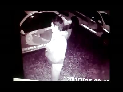 Crazy Guy Sets Police Car on Fire @1:45 