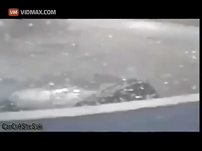 Man Hit By Car Flies Through Pharmacy window.