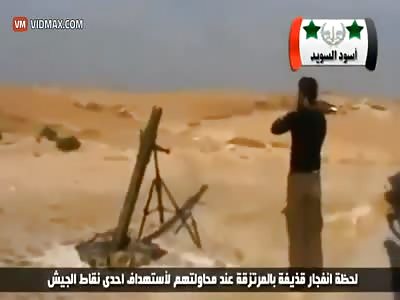 Mortar detonates inside the tube, killing terrorists.