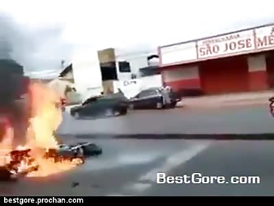 People Try in Vain to Save Motorcyclist